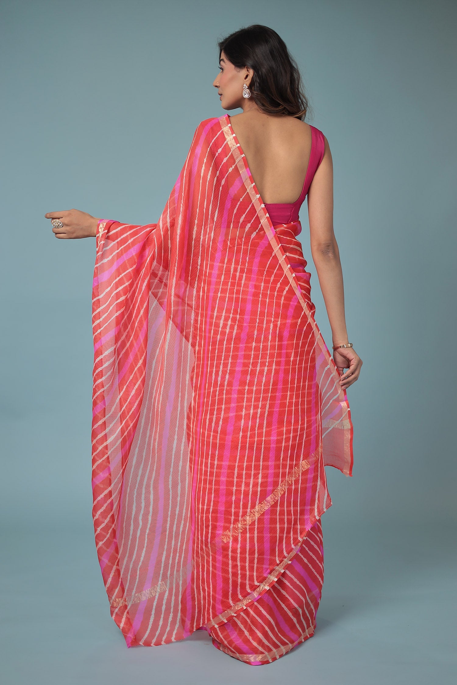 Kota Doria Silk Leheriya Saree
