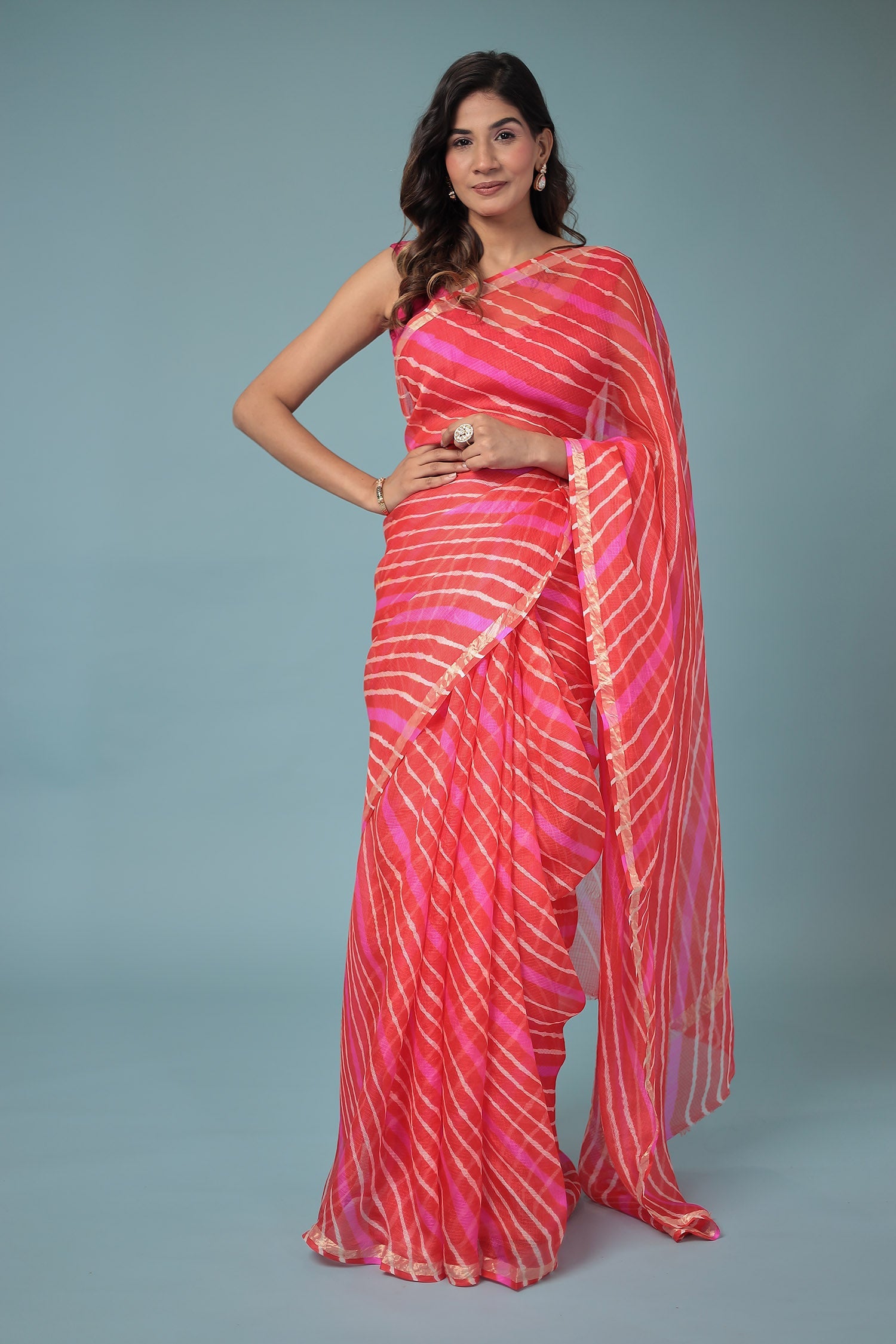 Kota Doria Silk Leheriya Saree