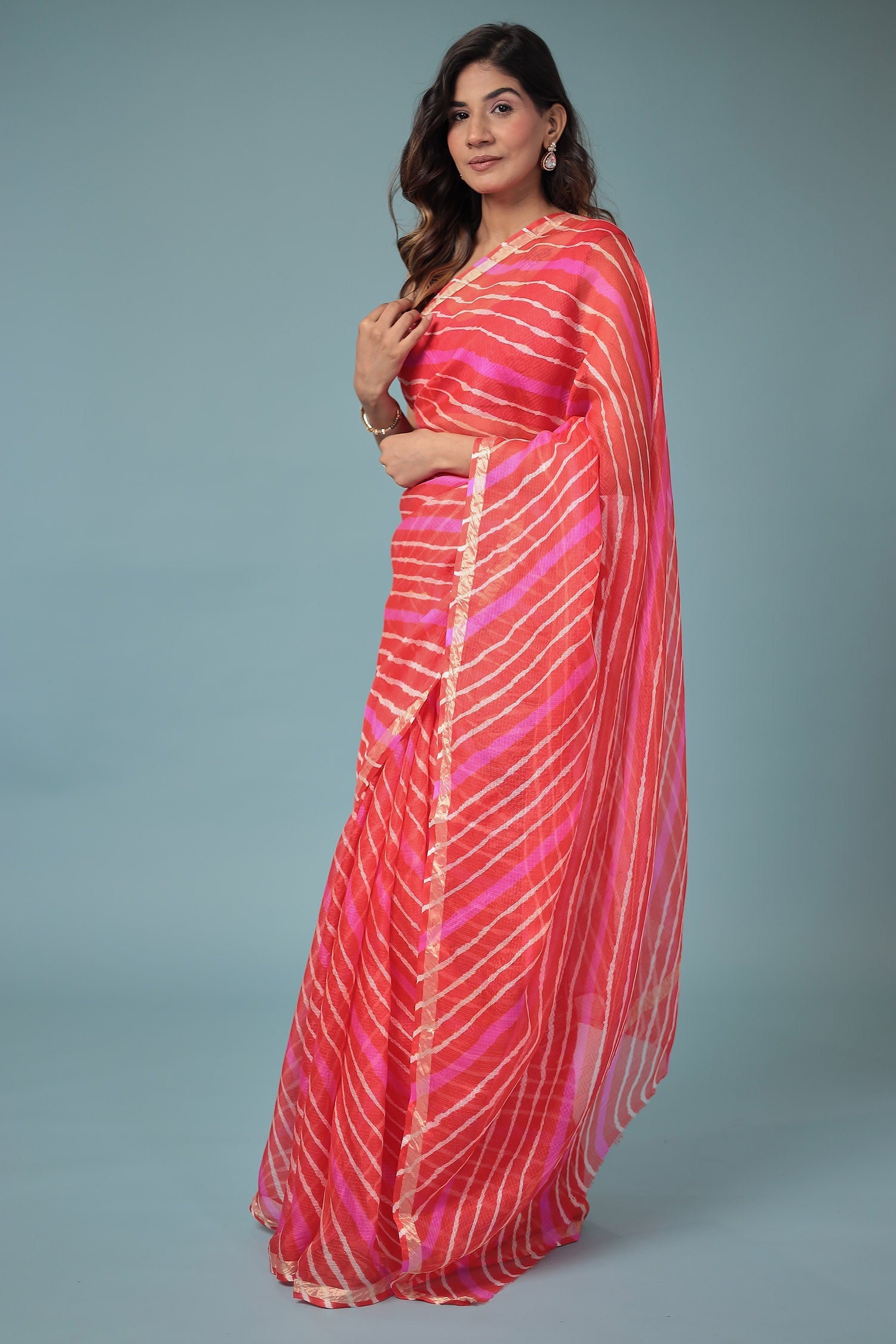 Kota Doria Silk Leheriya Saree