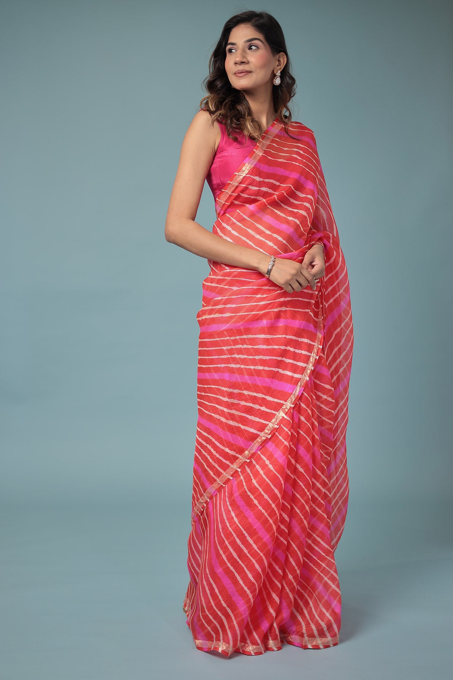 Kota Doria Silk Leheriya Saree