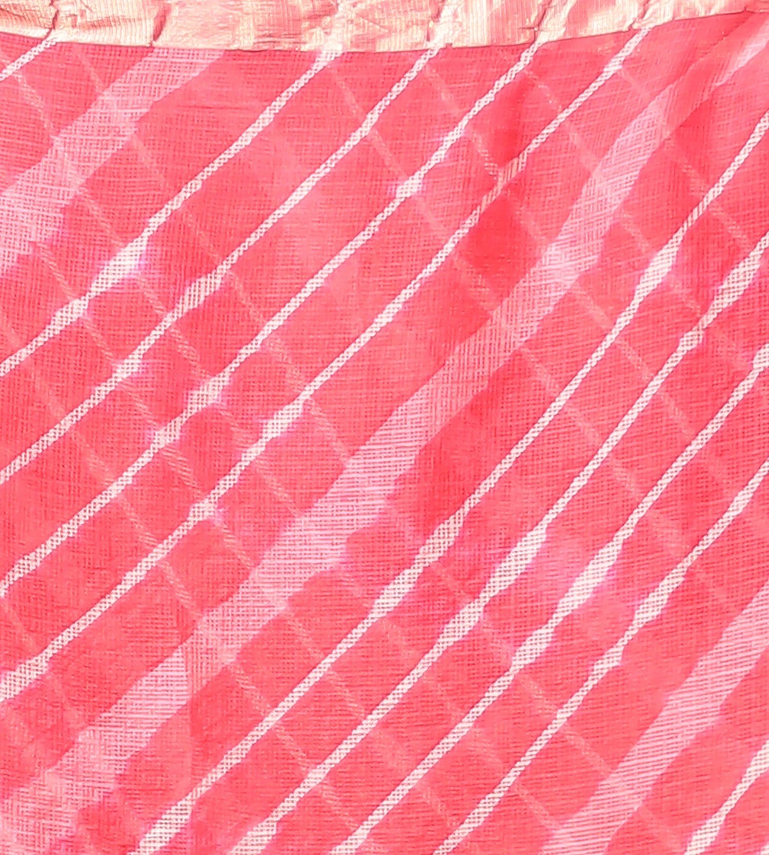 Kota Doria Silk Leheriya Saree with Zari work.