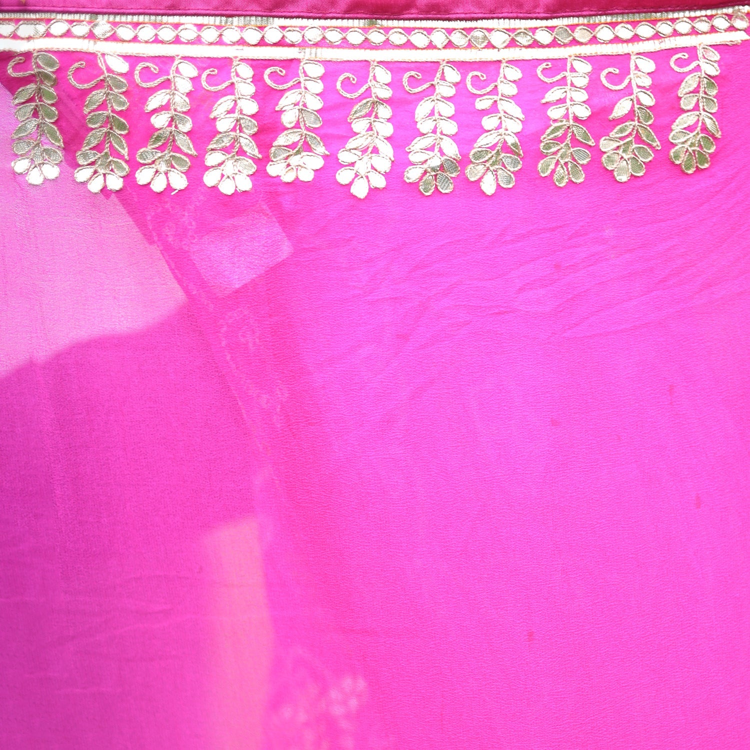 Bandhej Chiffon Saree with Gota Patti work