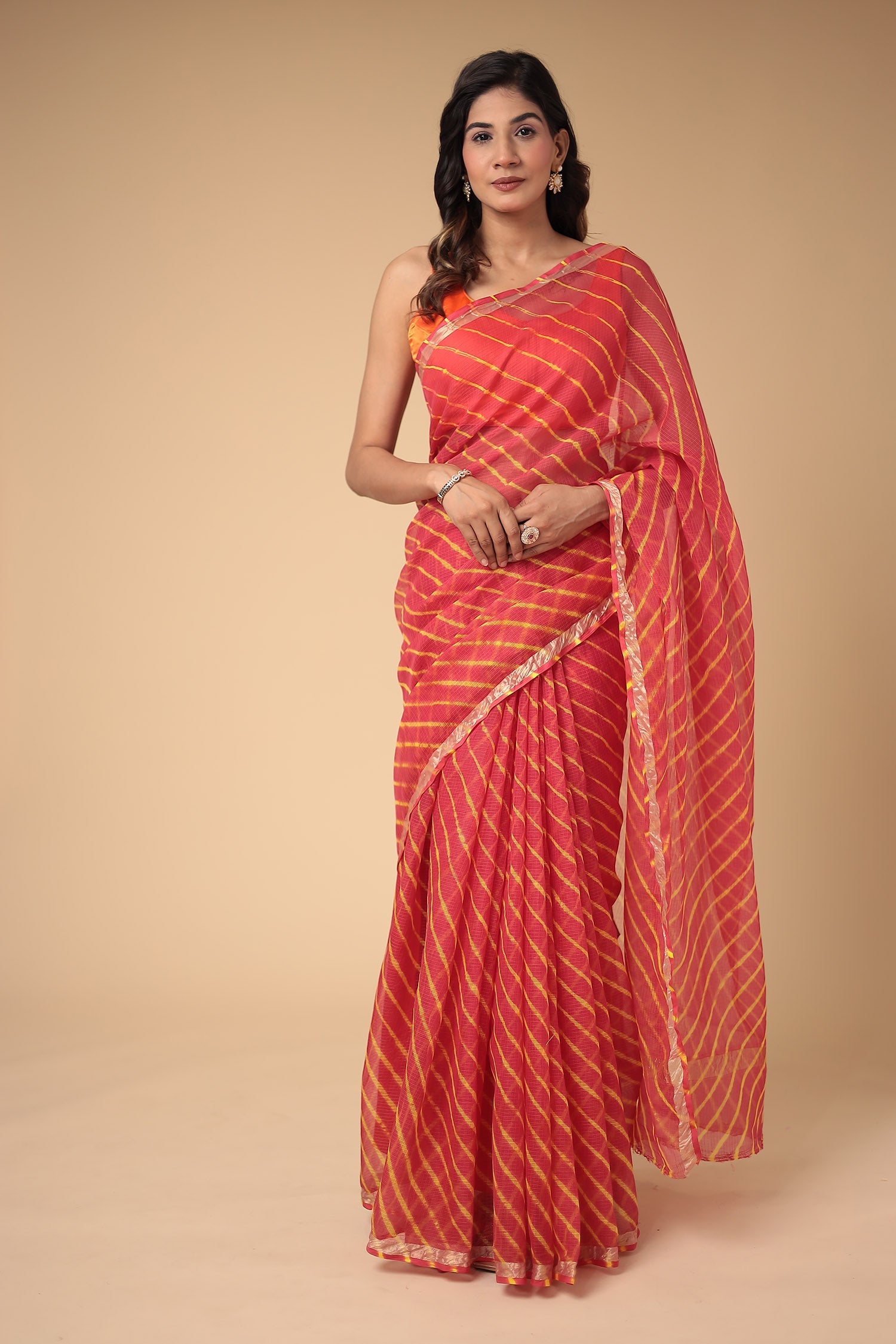 Kota Doria Cotton Leheriya Saree