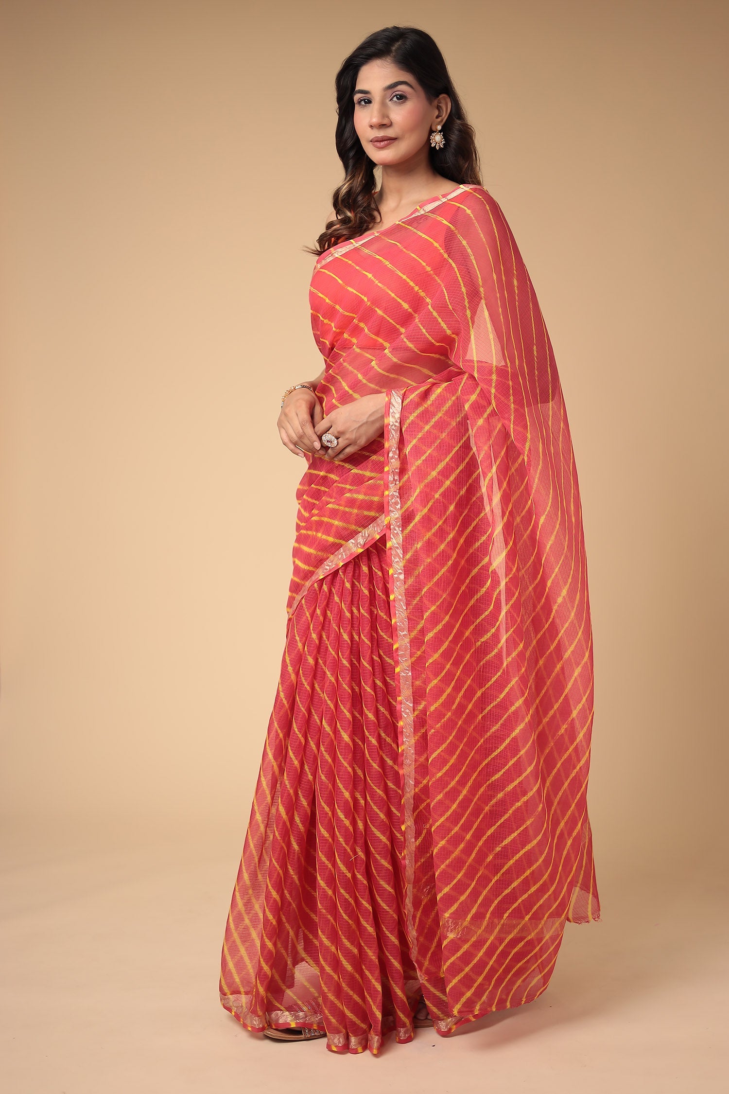 Kota Doria Cotton Leheriya Saree