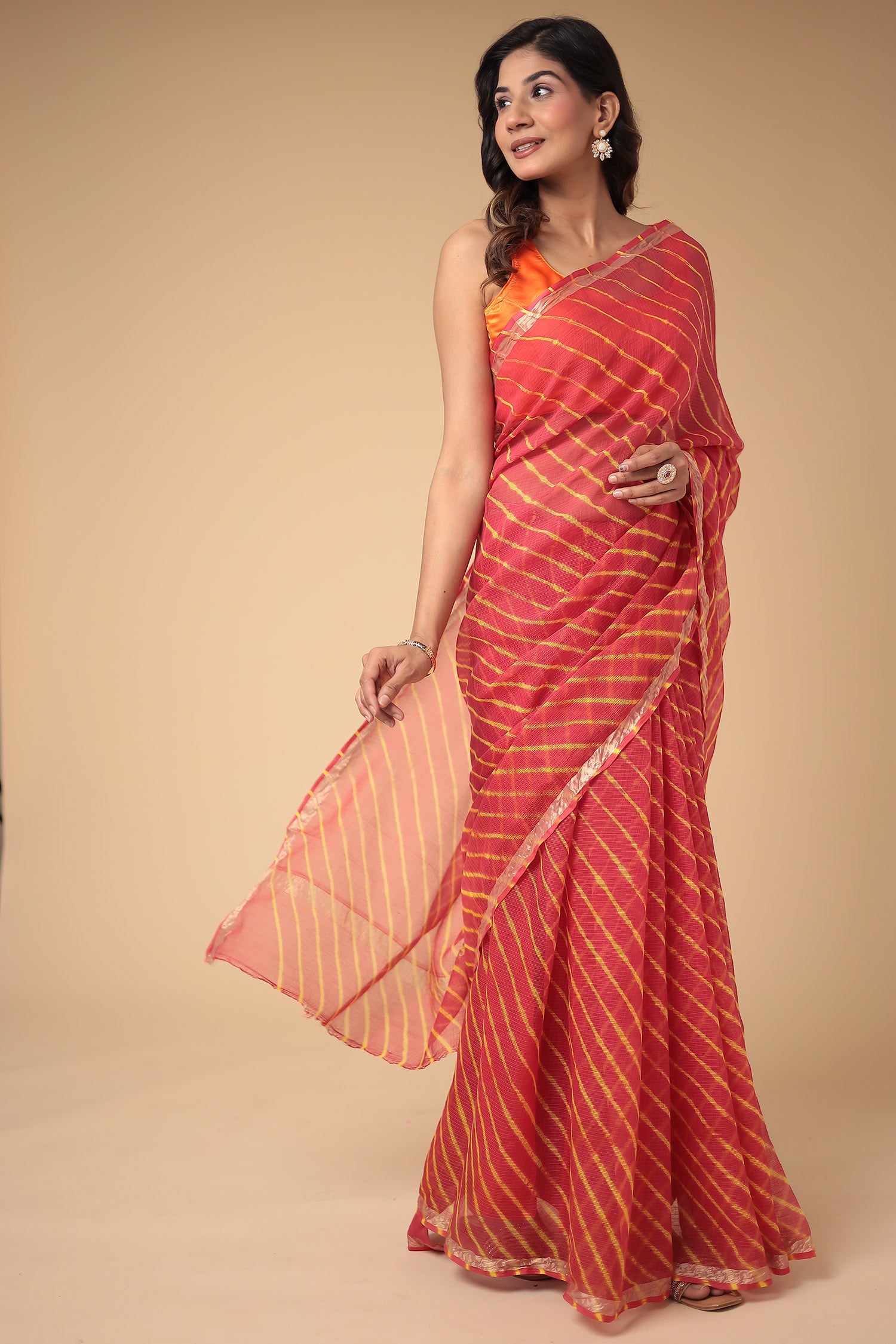 Kota Doria Cotton Leheriya Saree
