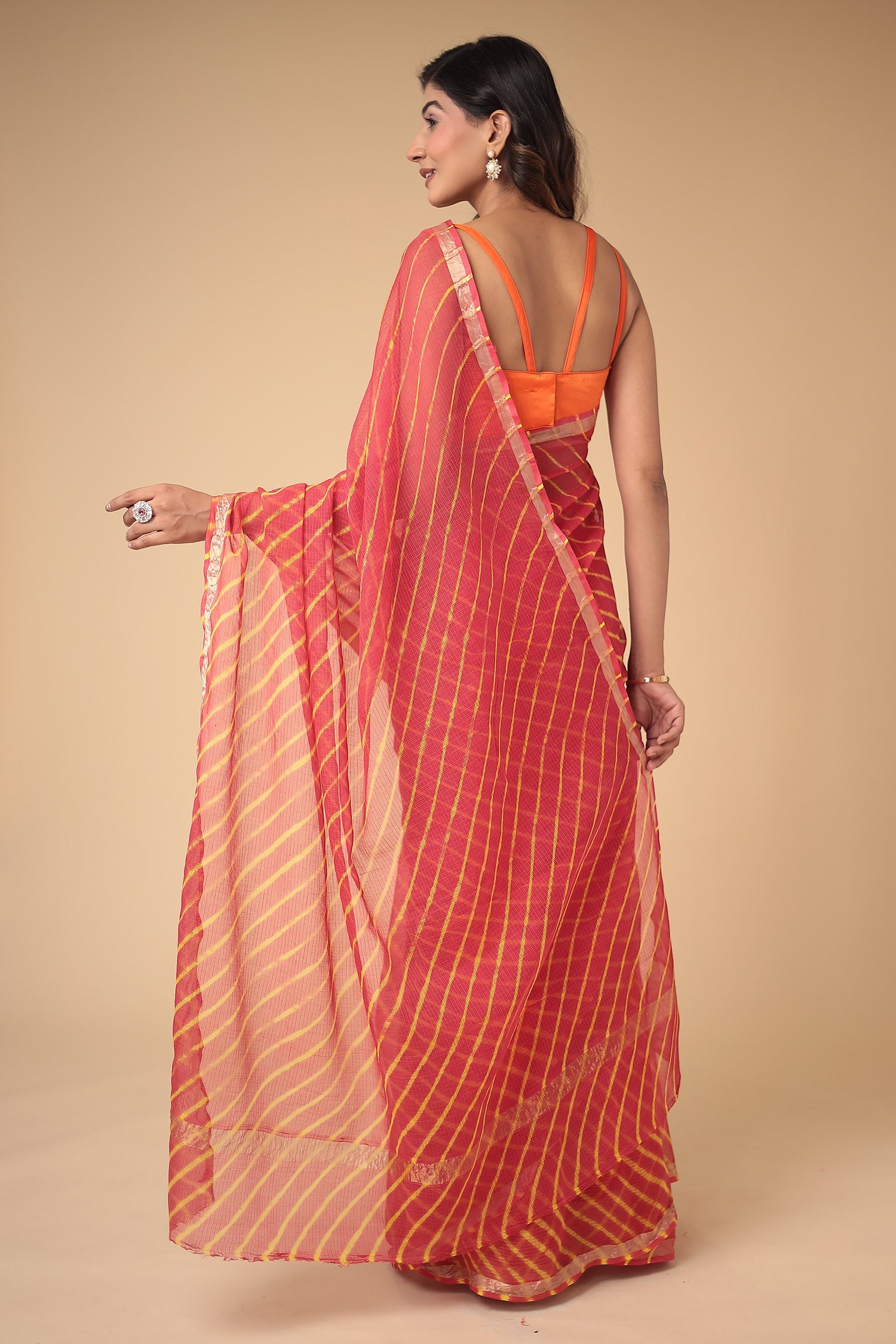 Kota Doria Cotton Leheriya Saree