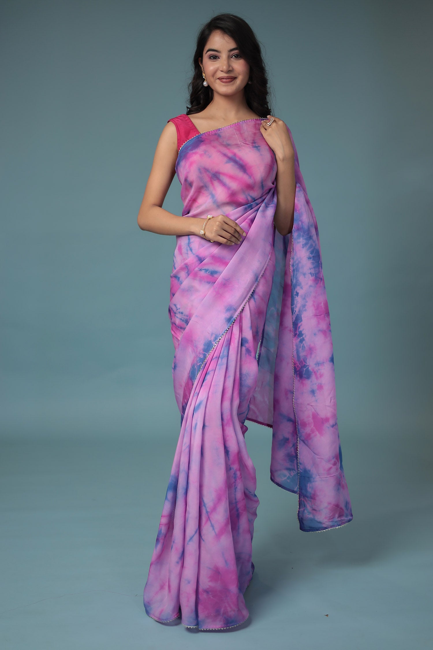 Tie & Dye Crepe Silk Saree