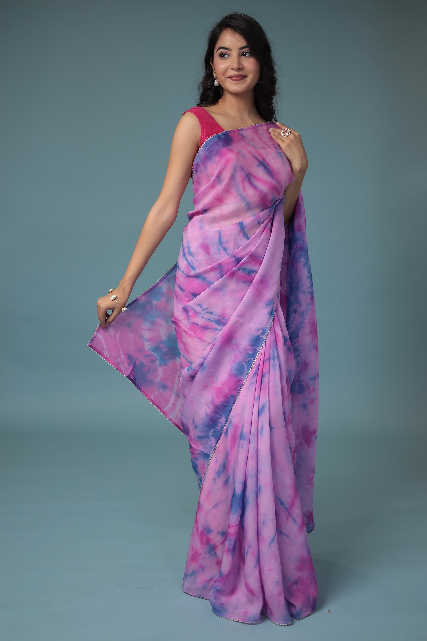Tie & Dye Crepe Silk Saree