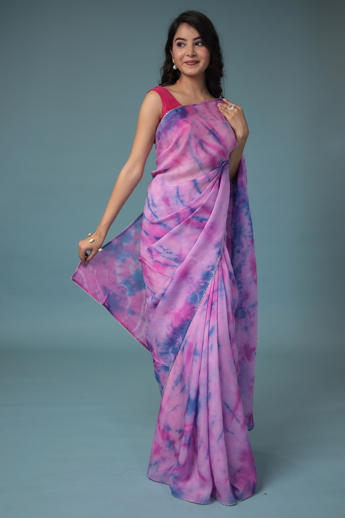 Tie & Dye Crepe Silk Saree