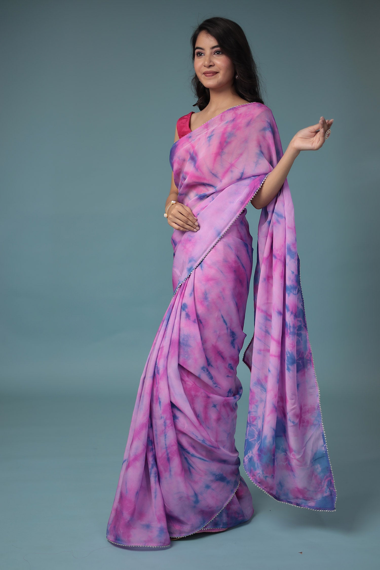 Tie & Dye Crepe Silk Saree