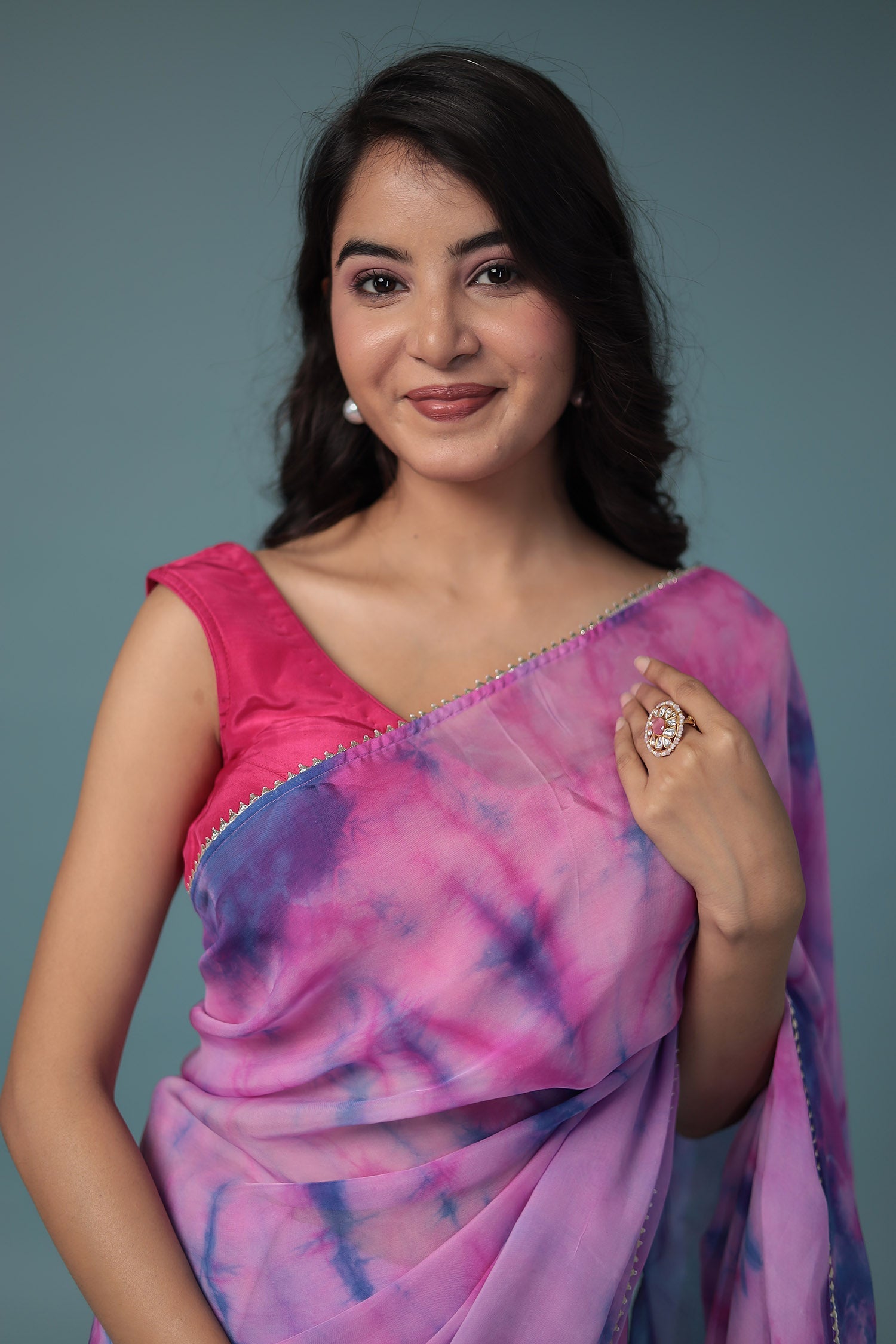 Tie & Dye Crepe Silk Saree