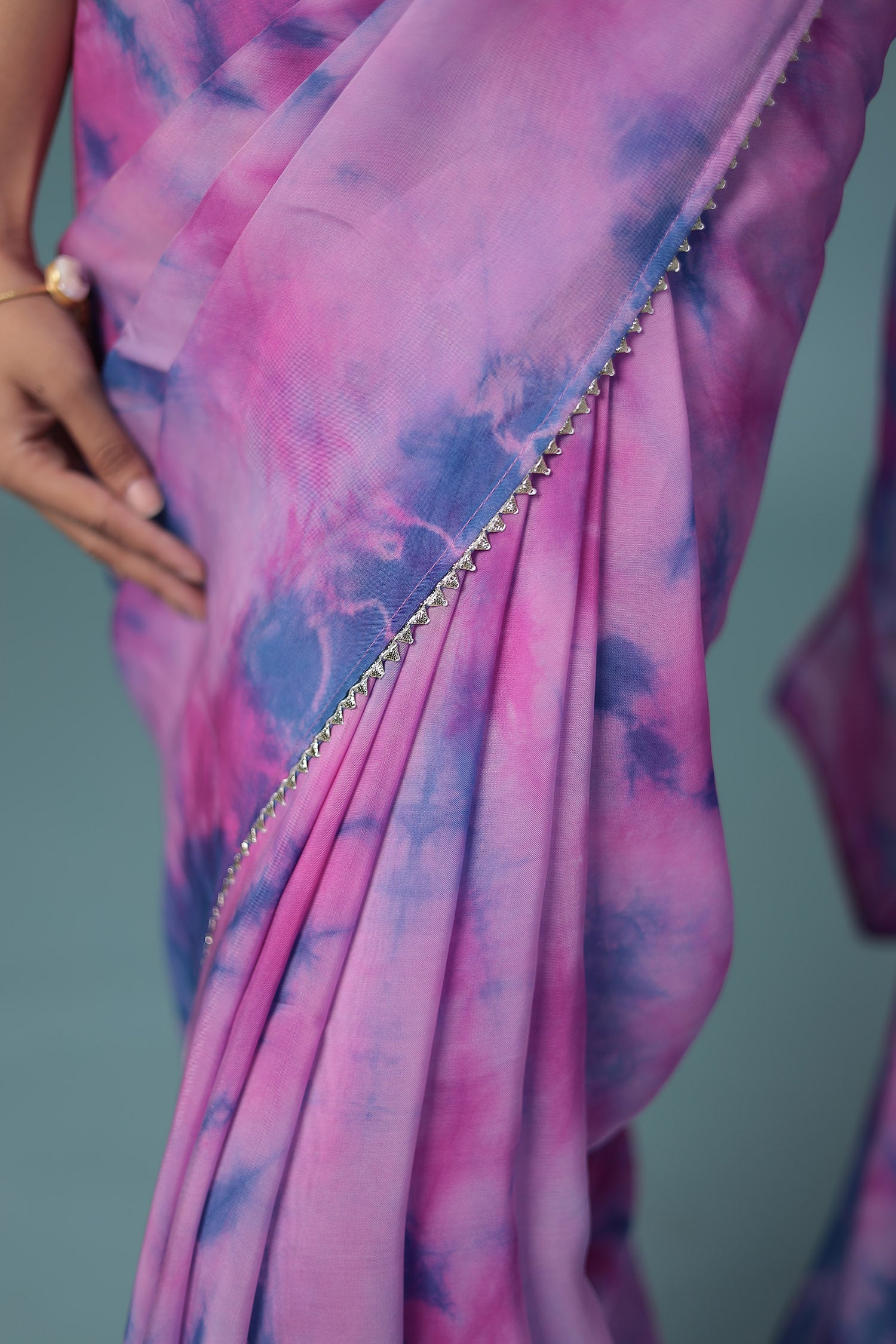 Tie & Dye Crepe Silk Saree