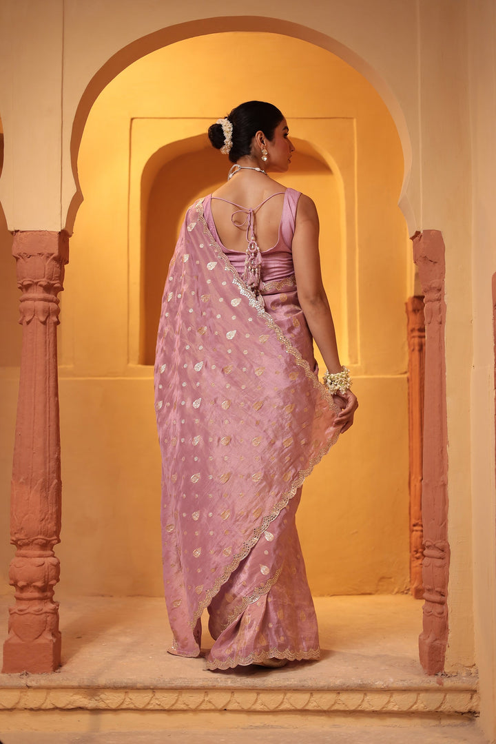 Banarasi Tissue Saree Embellished with Aari work