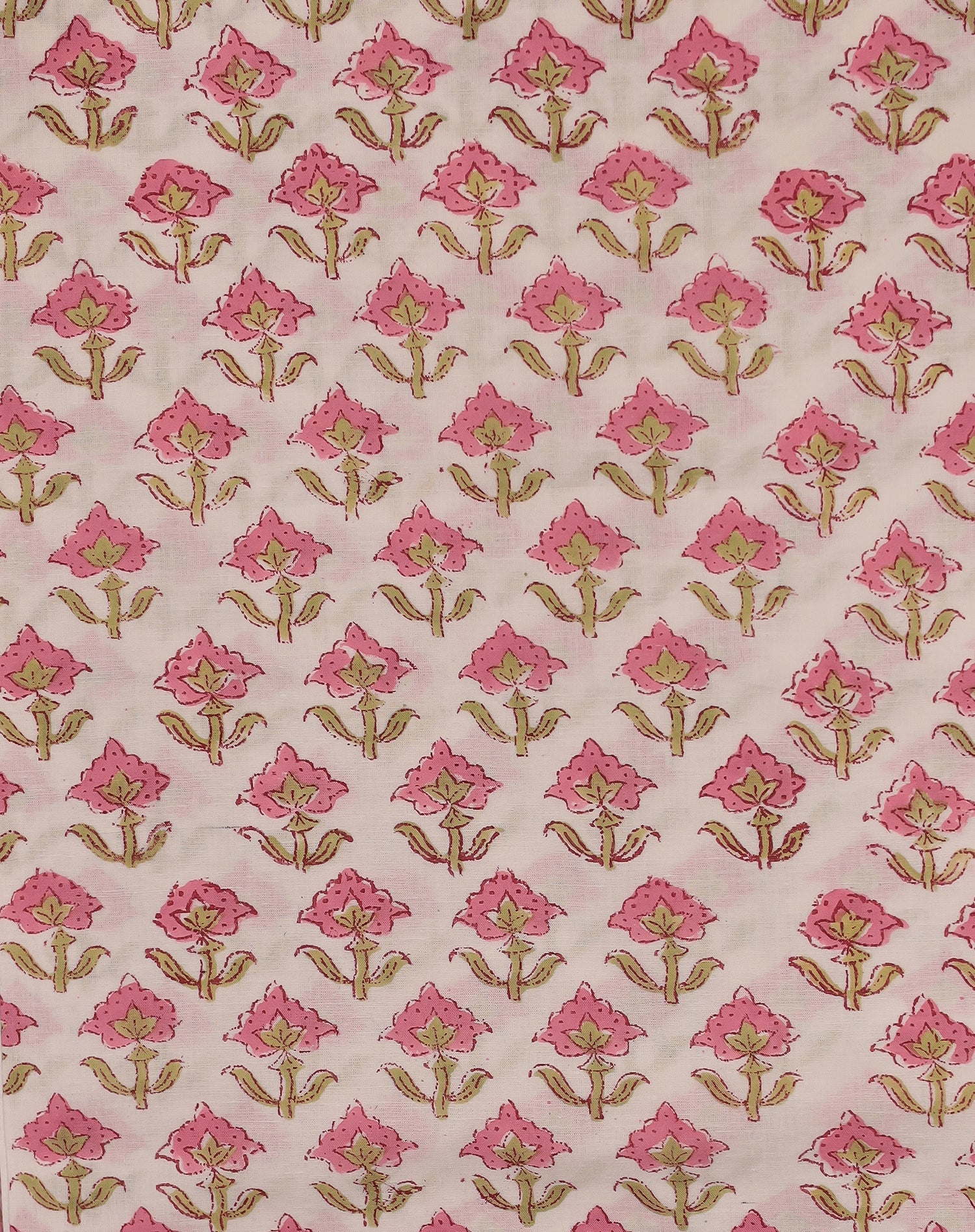 Printed Kota Doria Unstitched Suit with Gota Patti and Mirror work