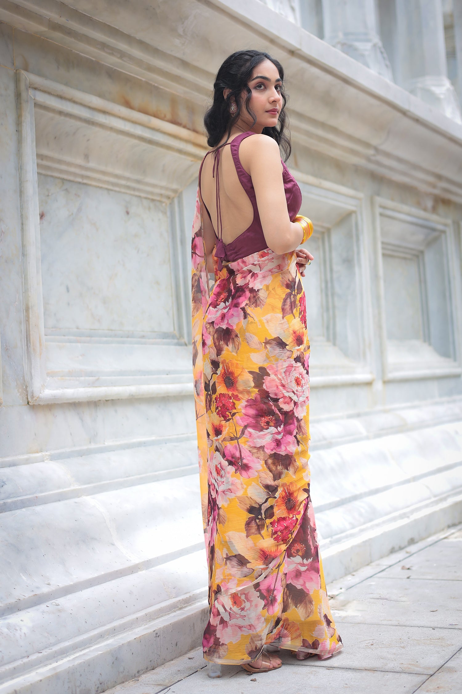 Printed Chiffon Saree