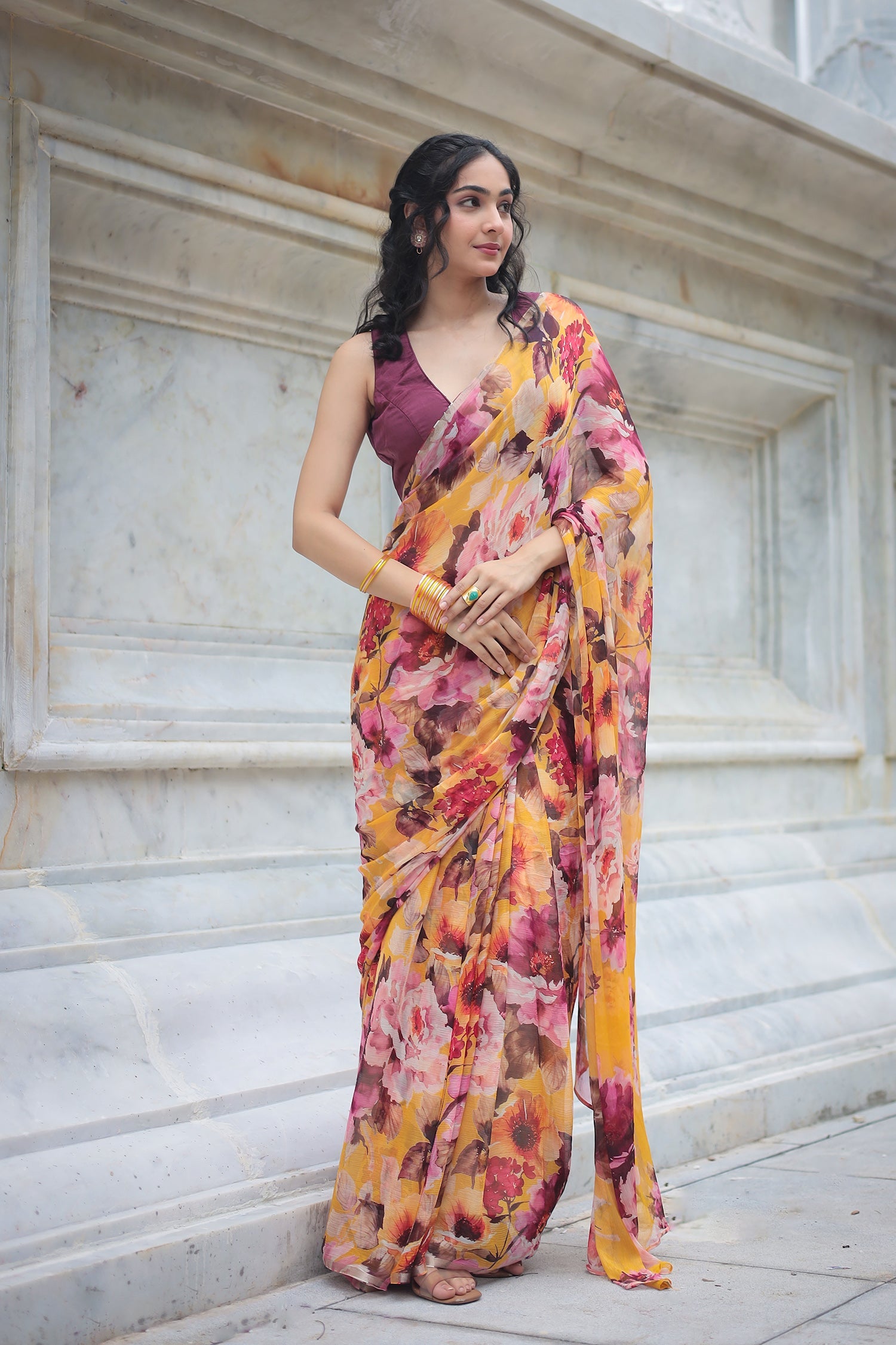 Printed Chiffon Saree