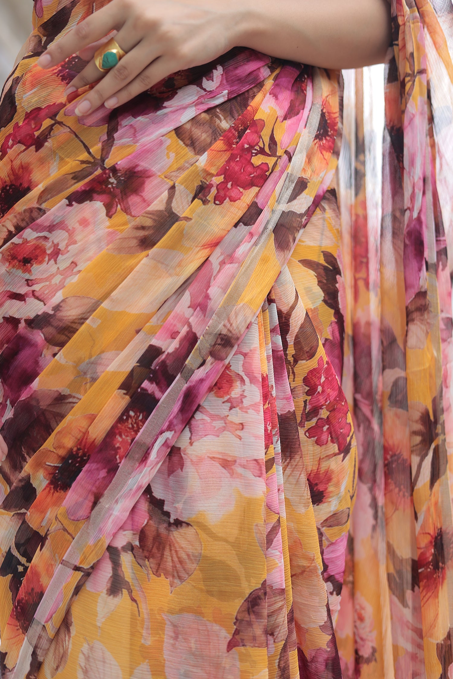 Printed Chiffon Saree