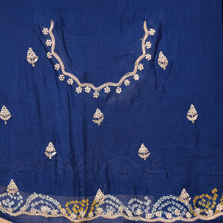 Ghatchola Bandhej Silk Saree with Gota Patti and Zardozi work