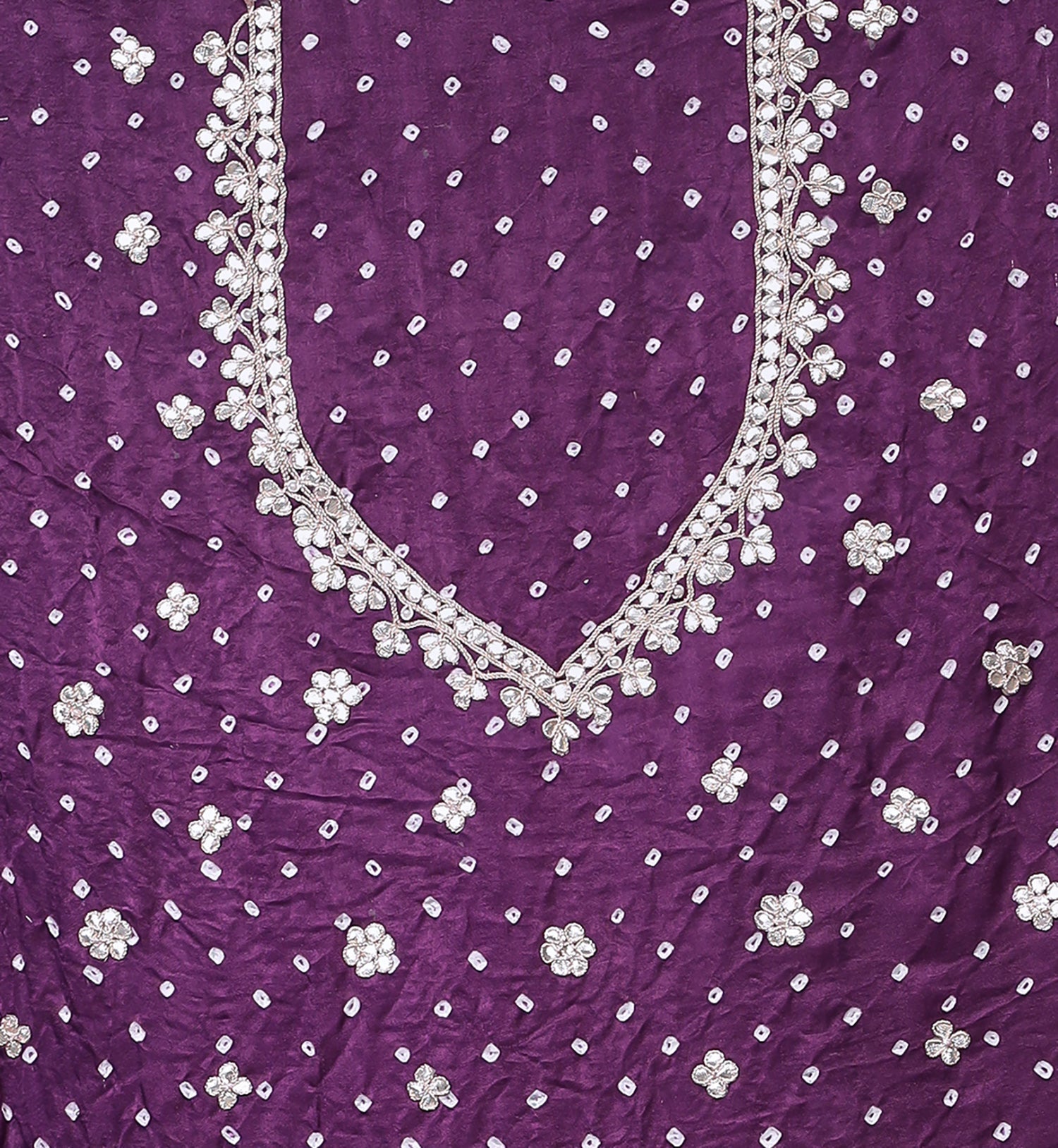 Bandhej Silk Saree with Gota Patti work