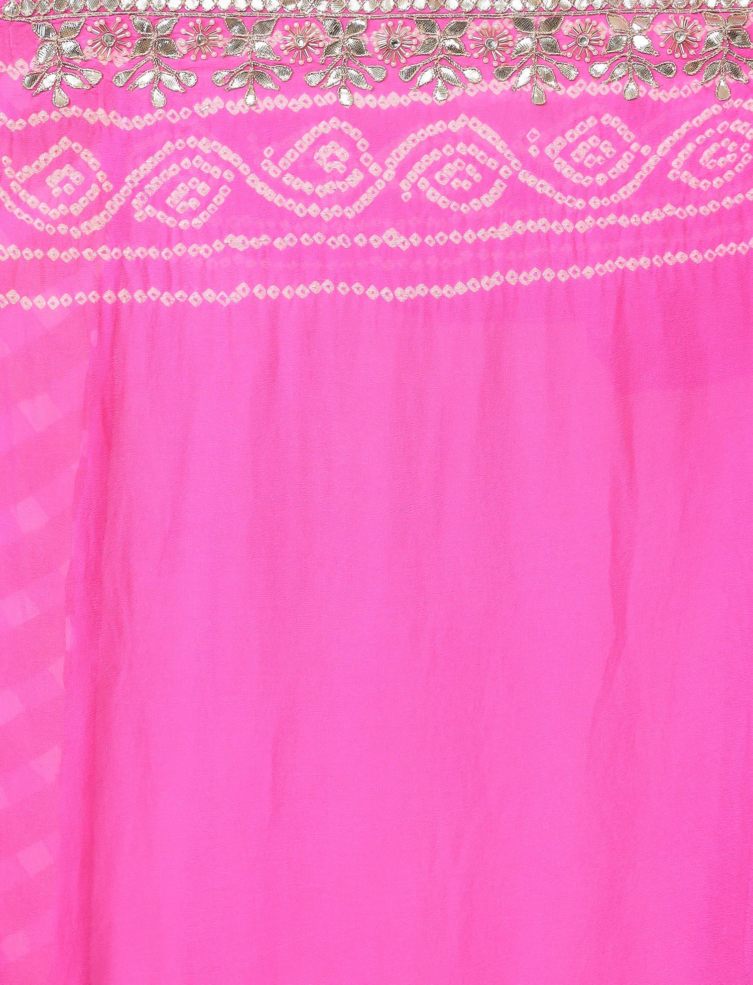 Leheriya Bandhej Georgette Saree Embellished with Gota Patti work