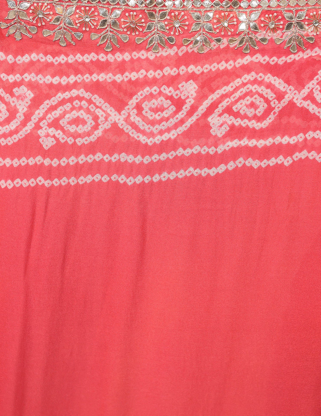 Leheriya Bandhej Georgette Saree Embellished with Gota Patti work