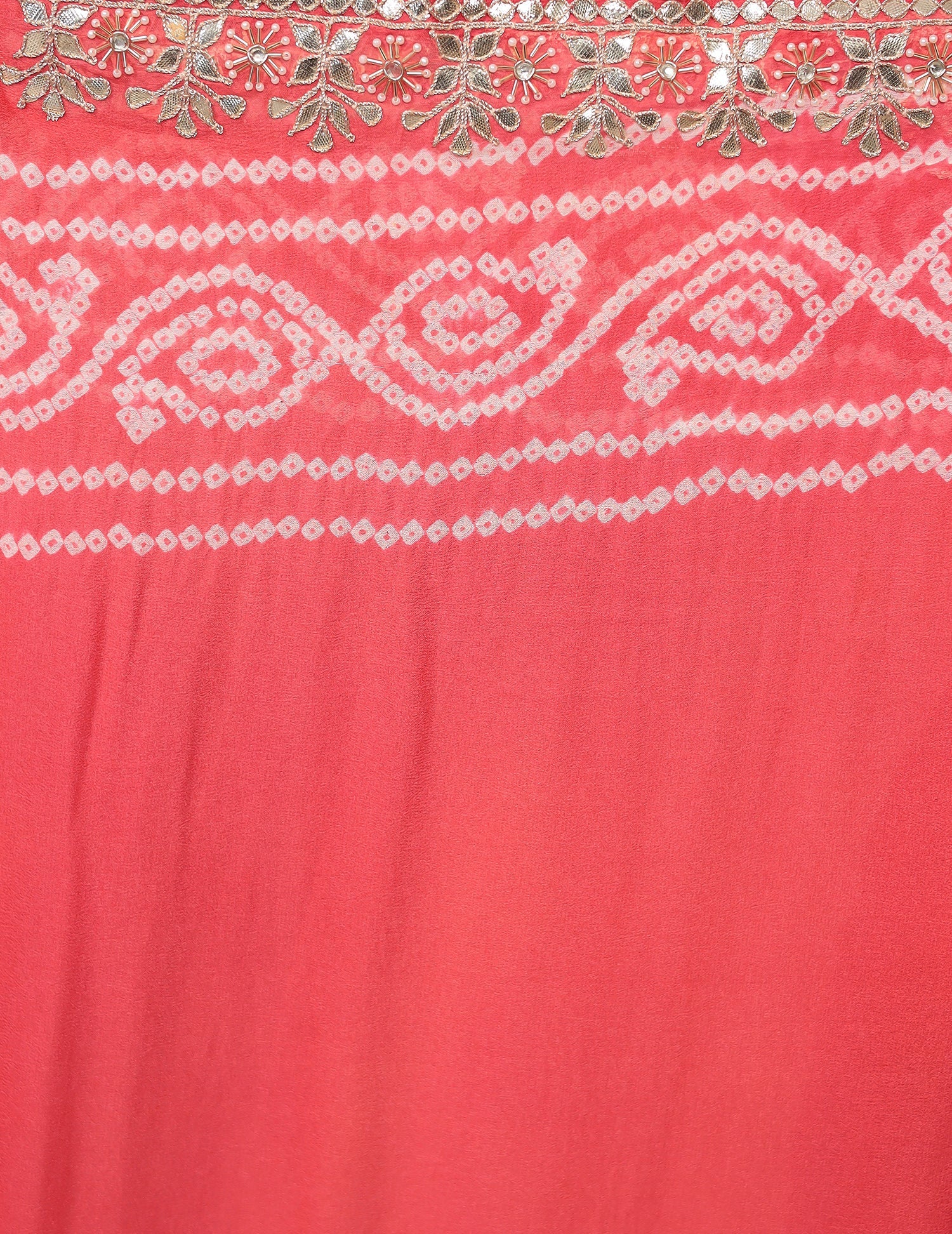 Leheriya Bandhej Georgette Saree Embellished with Gota Patti work