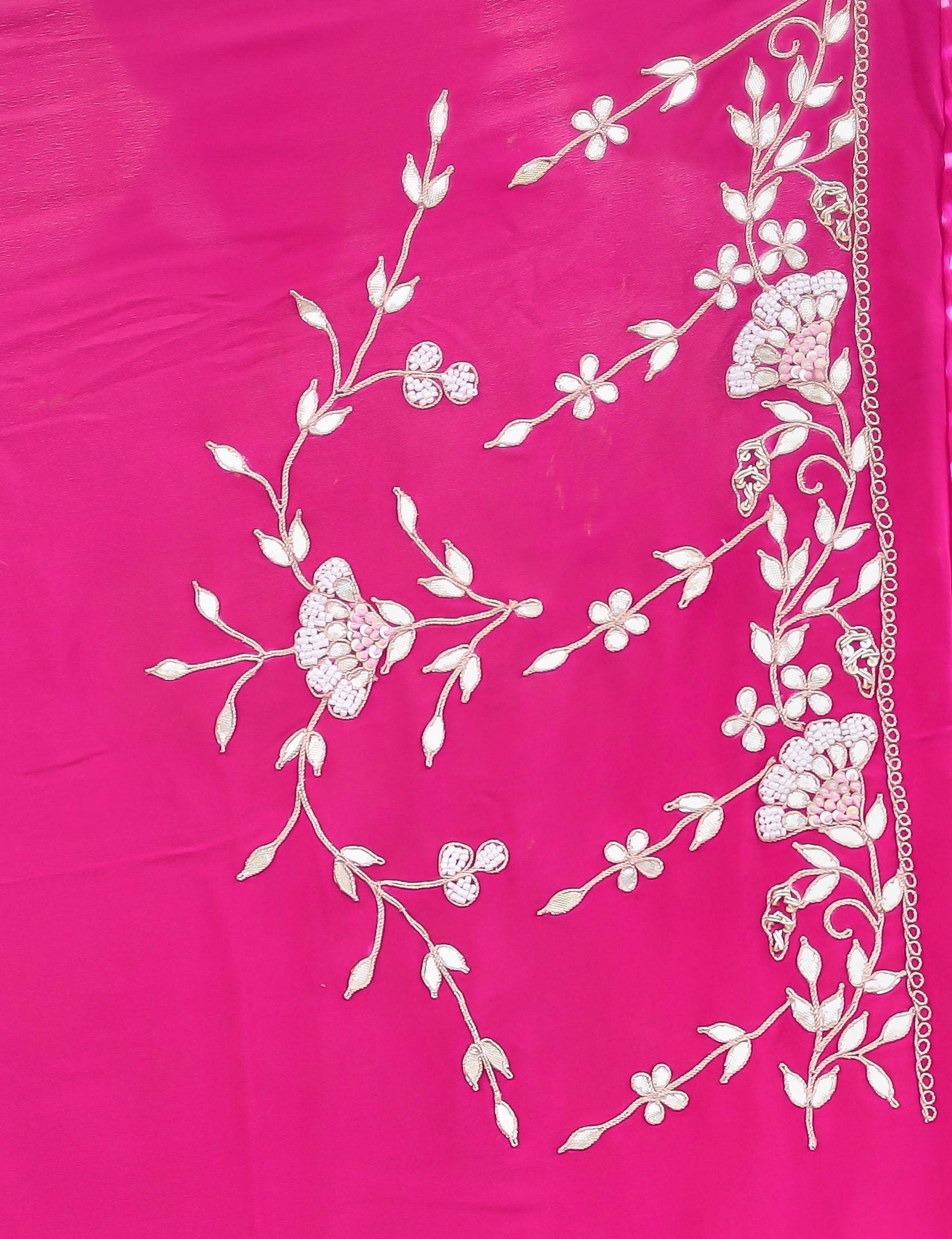 Mothra Georgette Saree with Intricate Dori, Gota Patti & Pearl Work