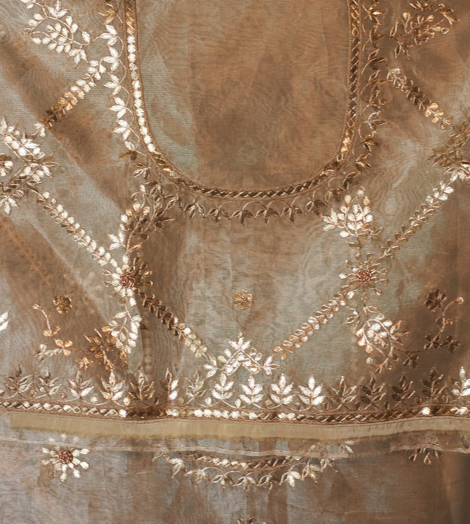 Exquisite Tissue Saree Adorned with Intricate Gota Patti Jaal work