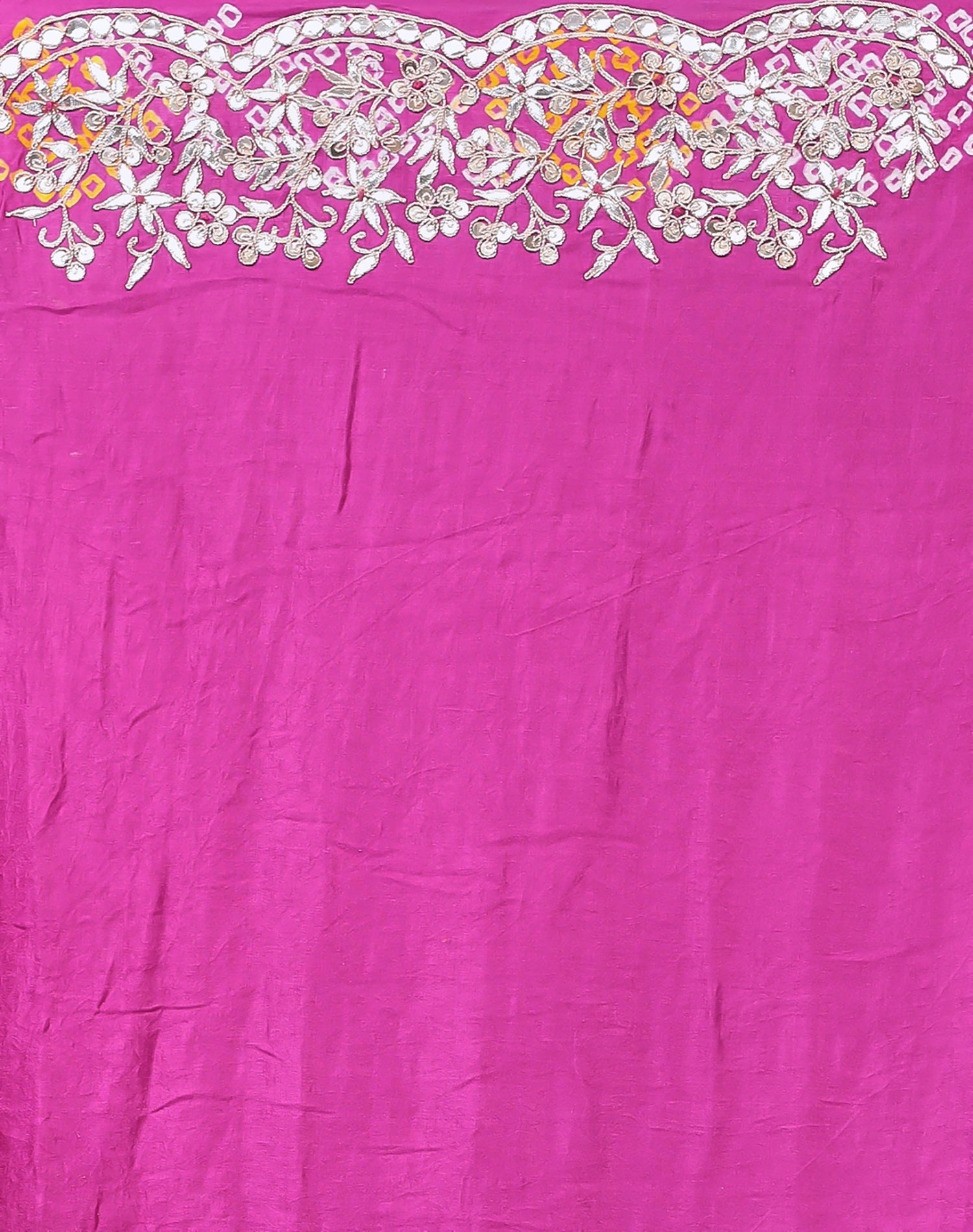 Bandhej Ghatchola Silk Saree with Gota Patti work
