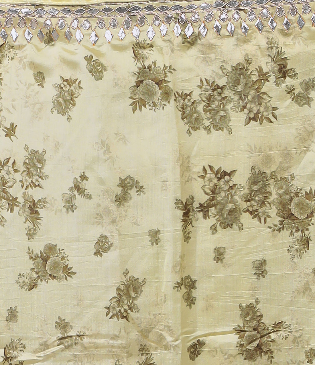 Printed Organza Saree Embellished with Gota Patti work