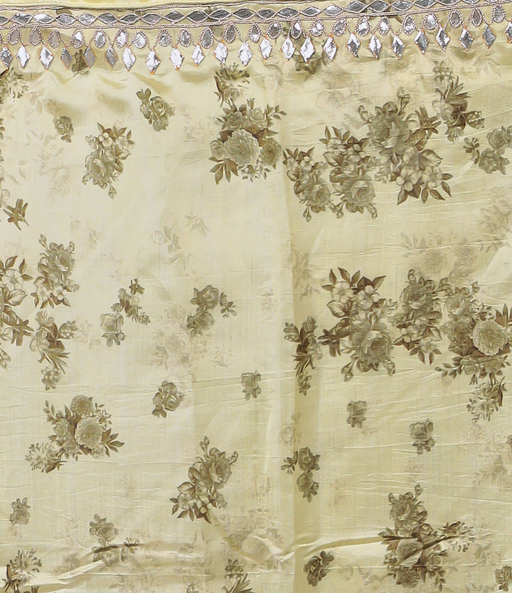 Printed Organza Saree Embellished with Gota Patti work