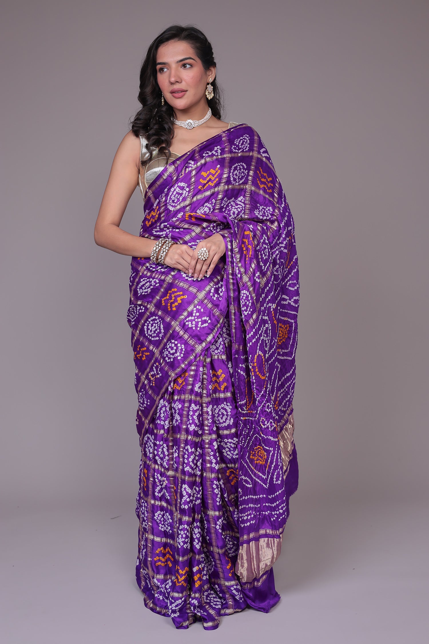 Bandhej Ghatchola Silk Saree with Zari work