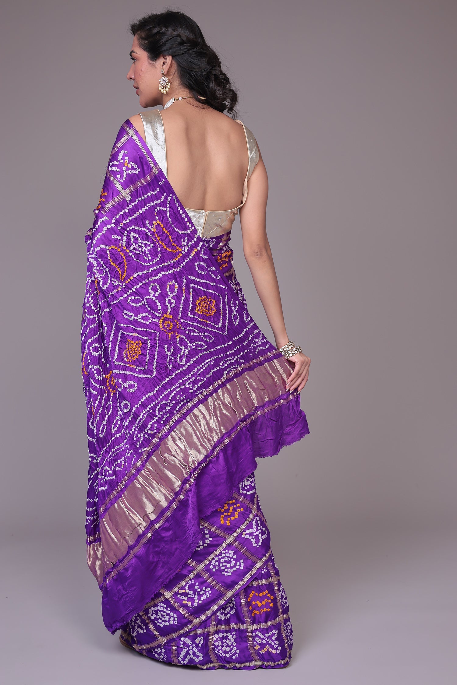 Bandhej Ghatchola Silk Saree with Zari work
