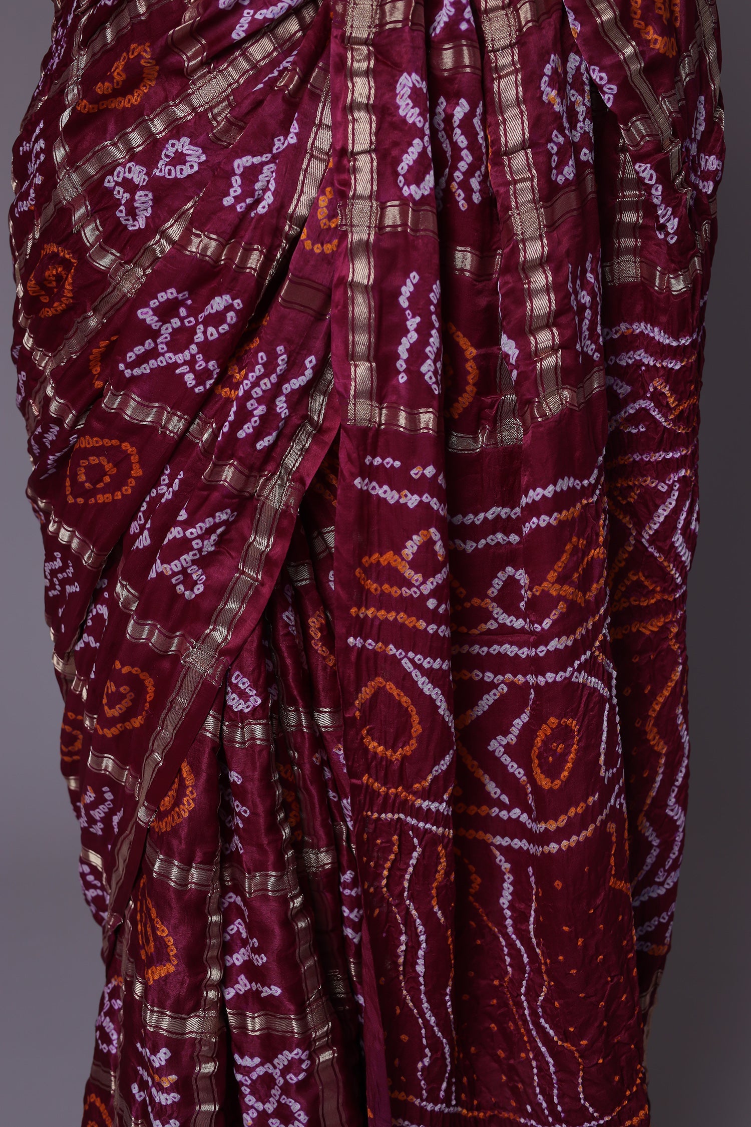 Bandhej Ghatchola Silk Saree with Zari work