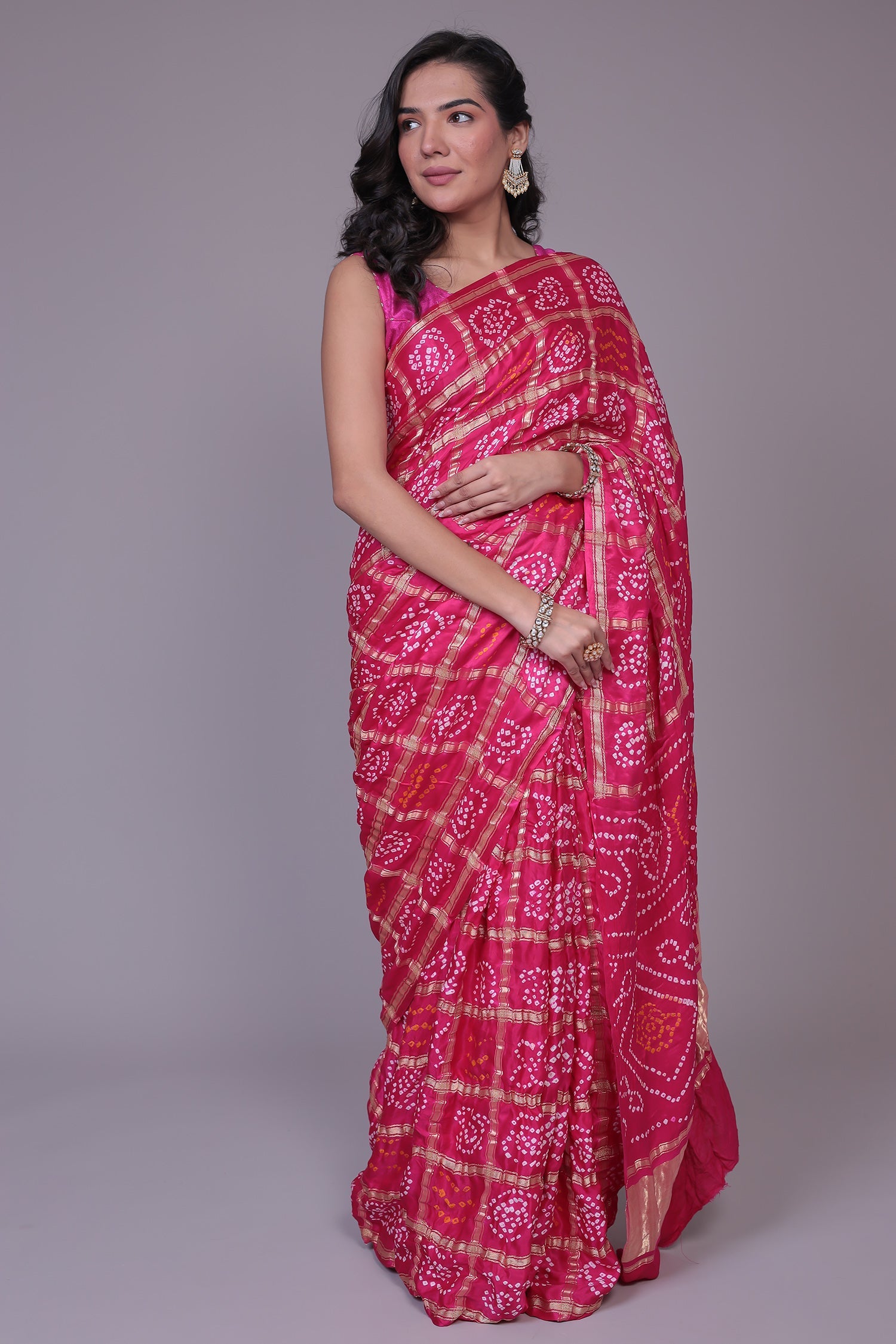 Bandhej Ghatchola Silk Saree with Zari work
