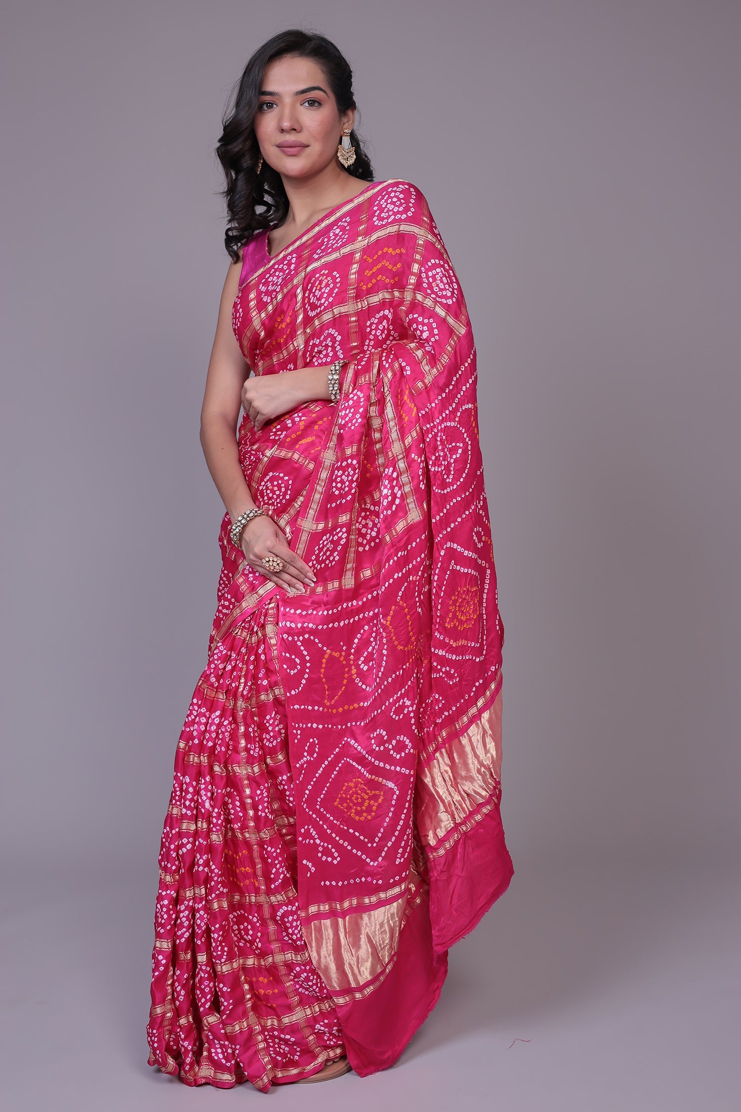 Bandhej Ghatchola Silk Saree with Zari work