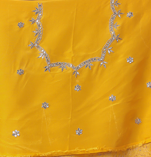 Silk Chinon Saree with Gota Patti work