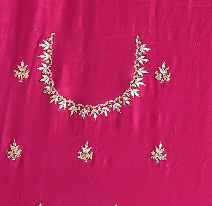 Bandhej Silk Saree with Gota Patti and Zardozi work