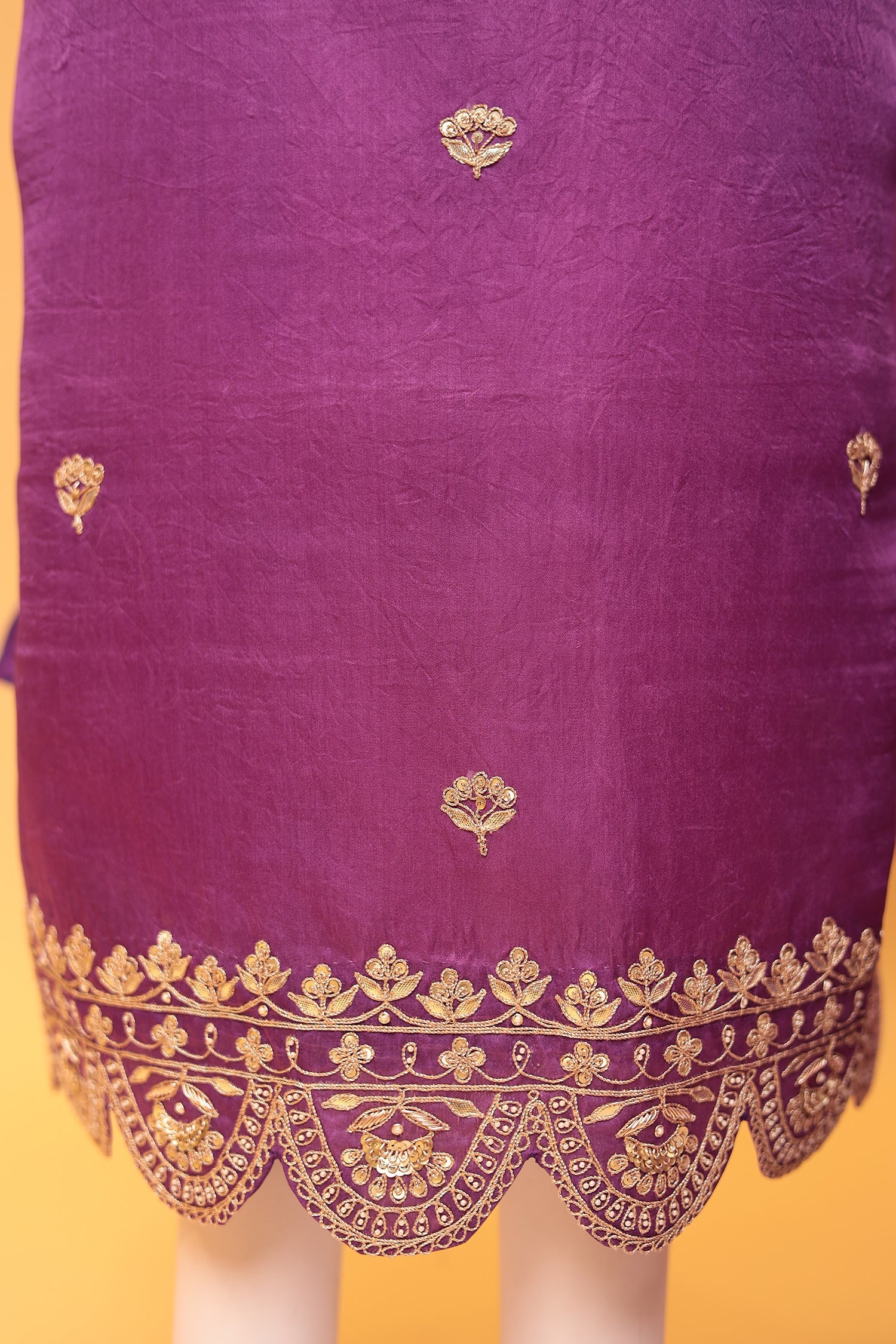 Soft Organza Unstitched Suit with Dori and Gota Patti work