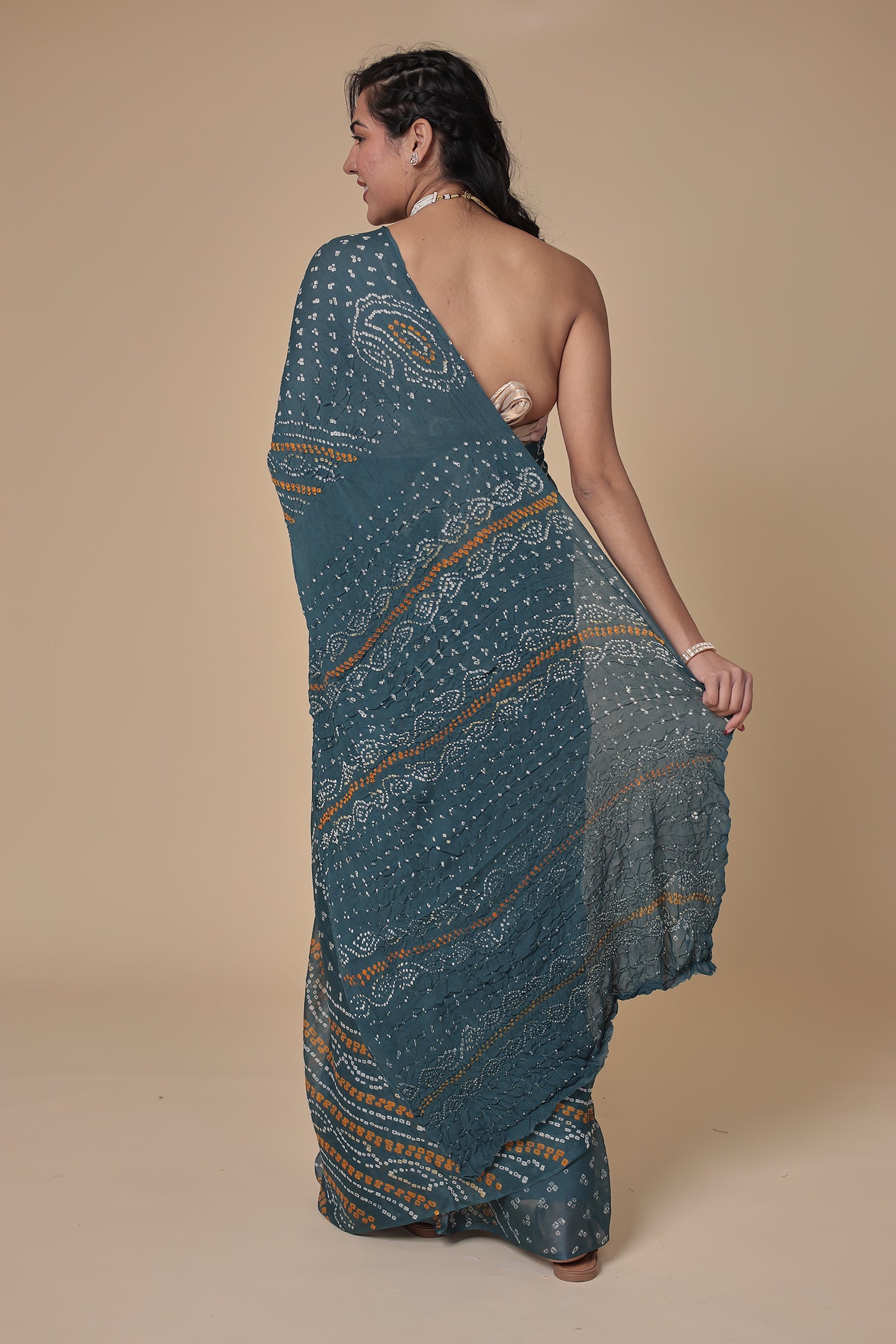 Timeless Bandhej Georgette Saree