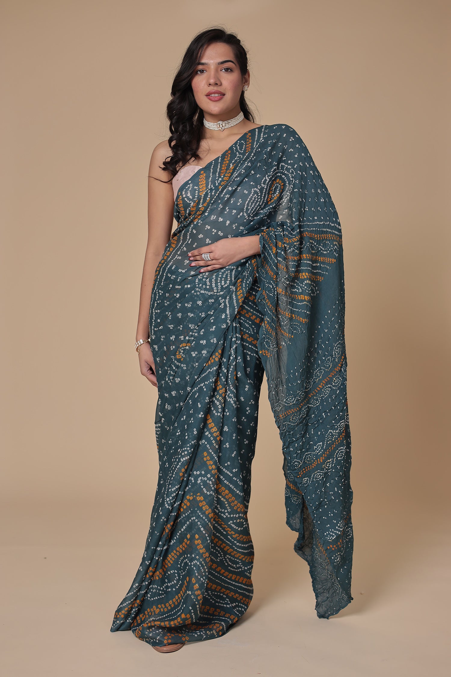 Timeless Bandhej Georgette Saree