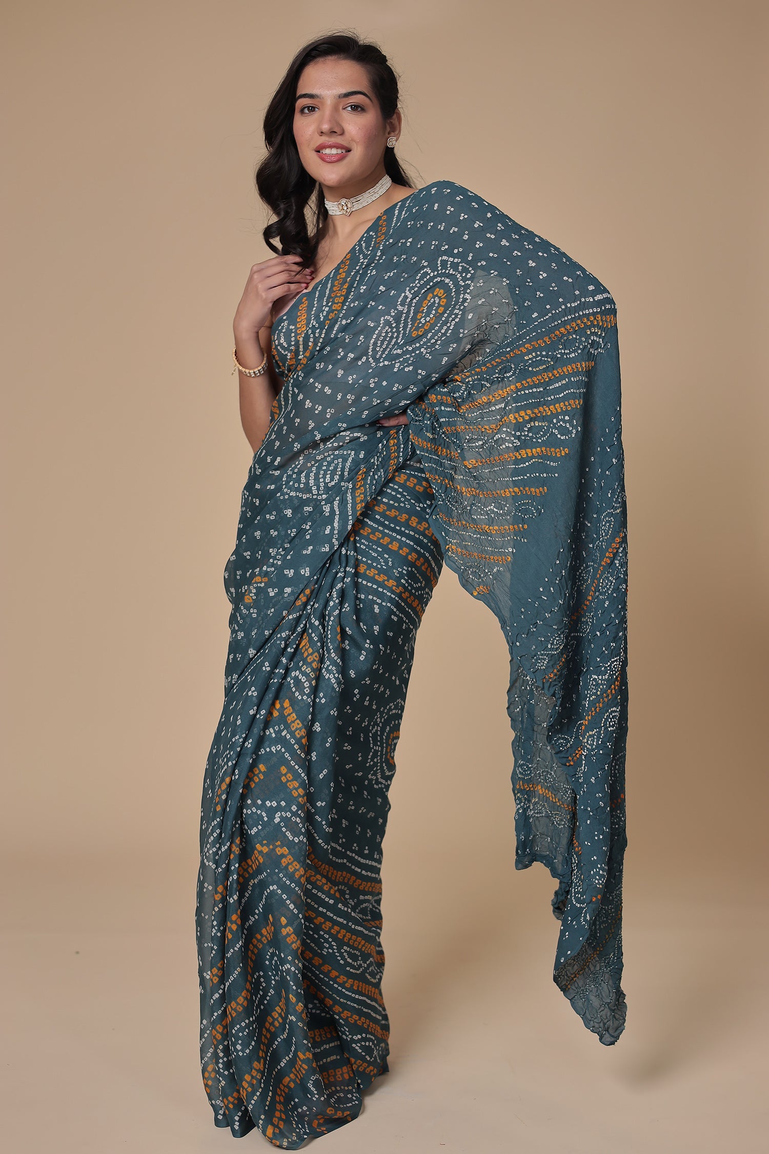 Timeless Bandhej Georgette Saree