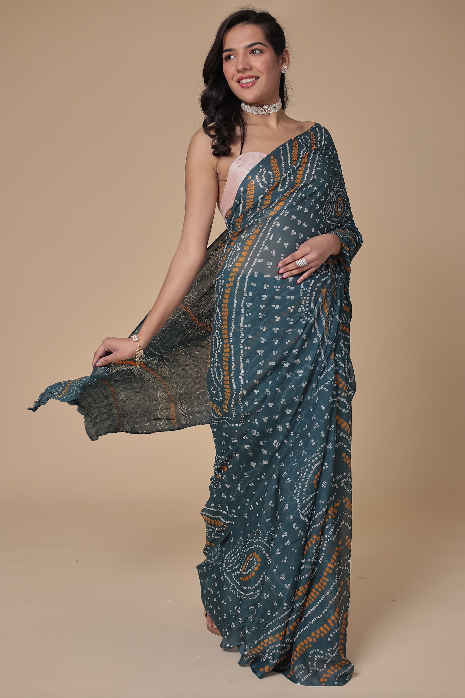 Timeless Bandhej Georgette Saree