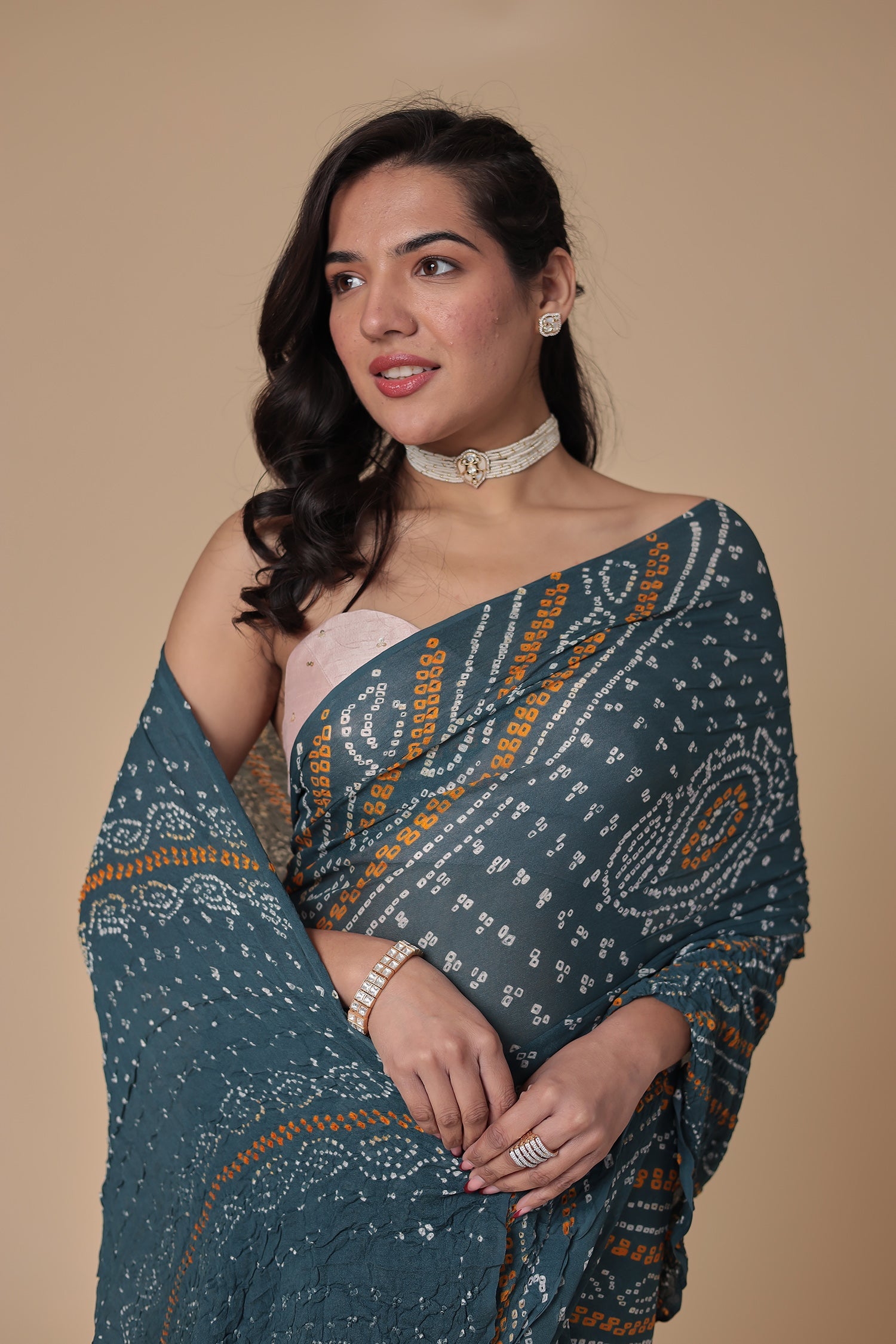 Timeless Bandhej Georgette Saree