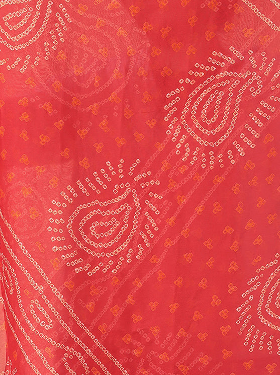 Timeless Bandhej Georgette Saree