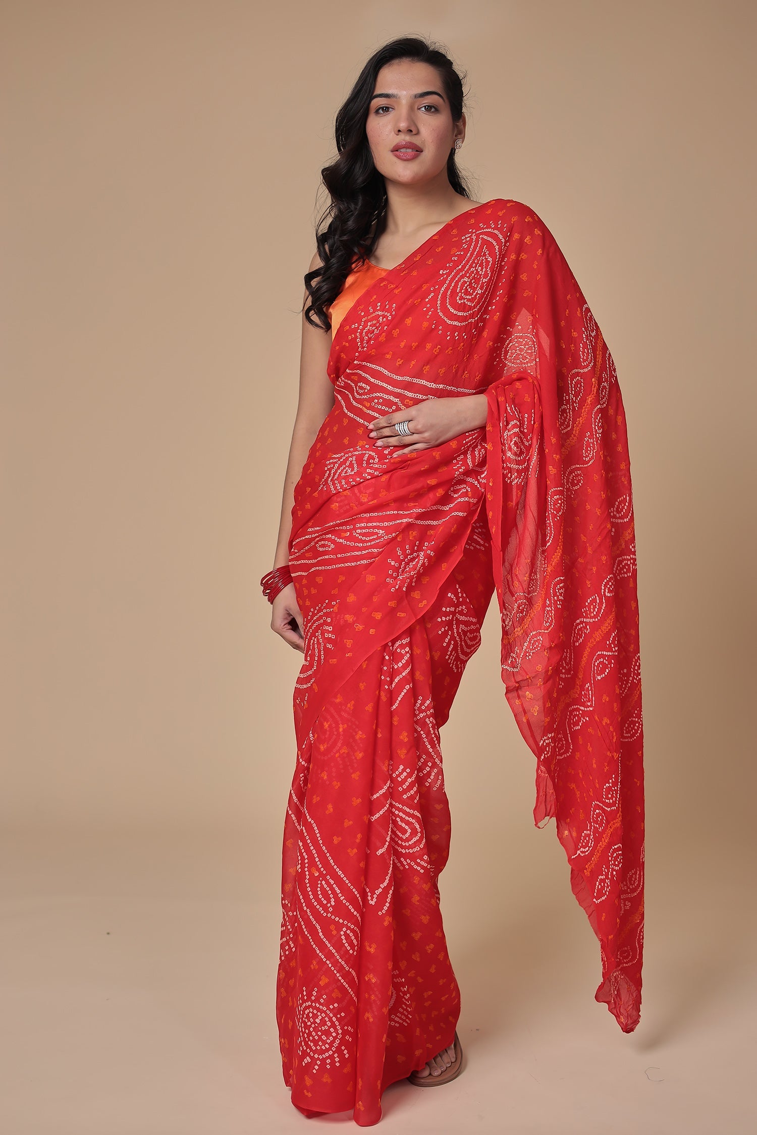 Timeless Bandhej Georgette Saree