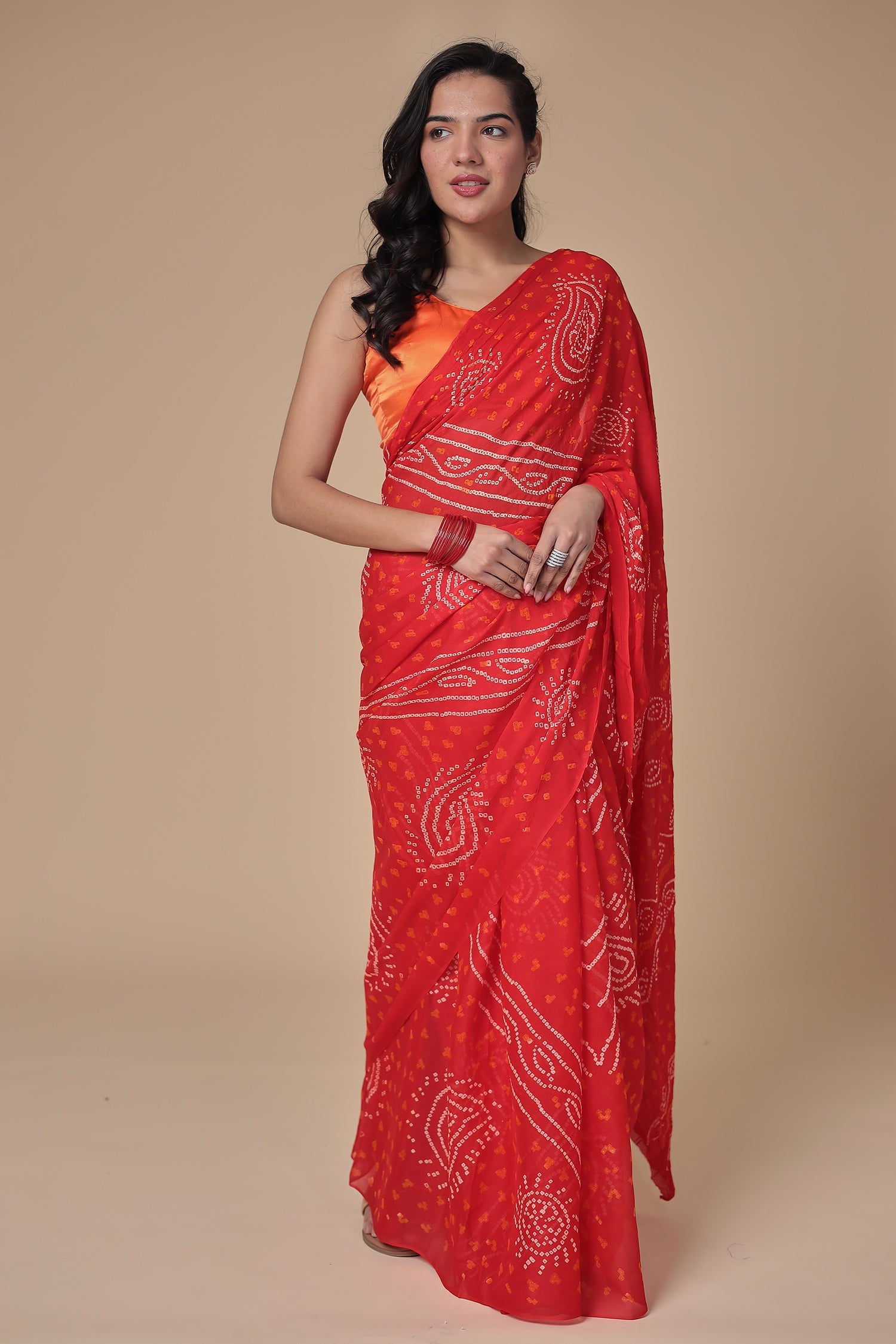 Timeless Bandhej Georgette Saree