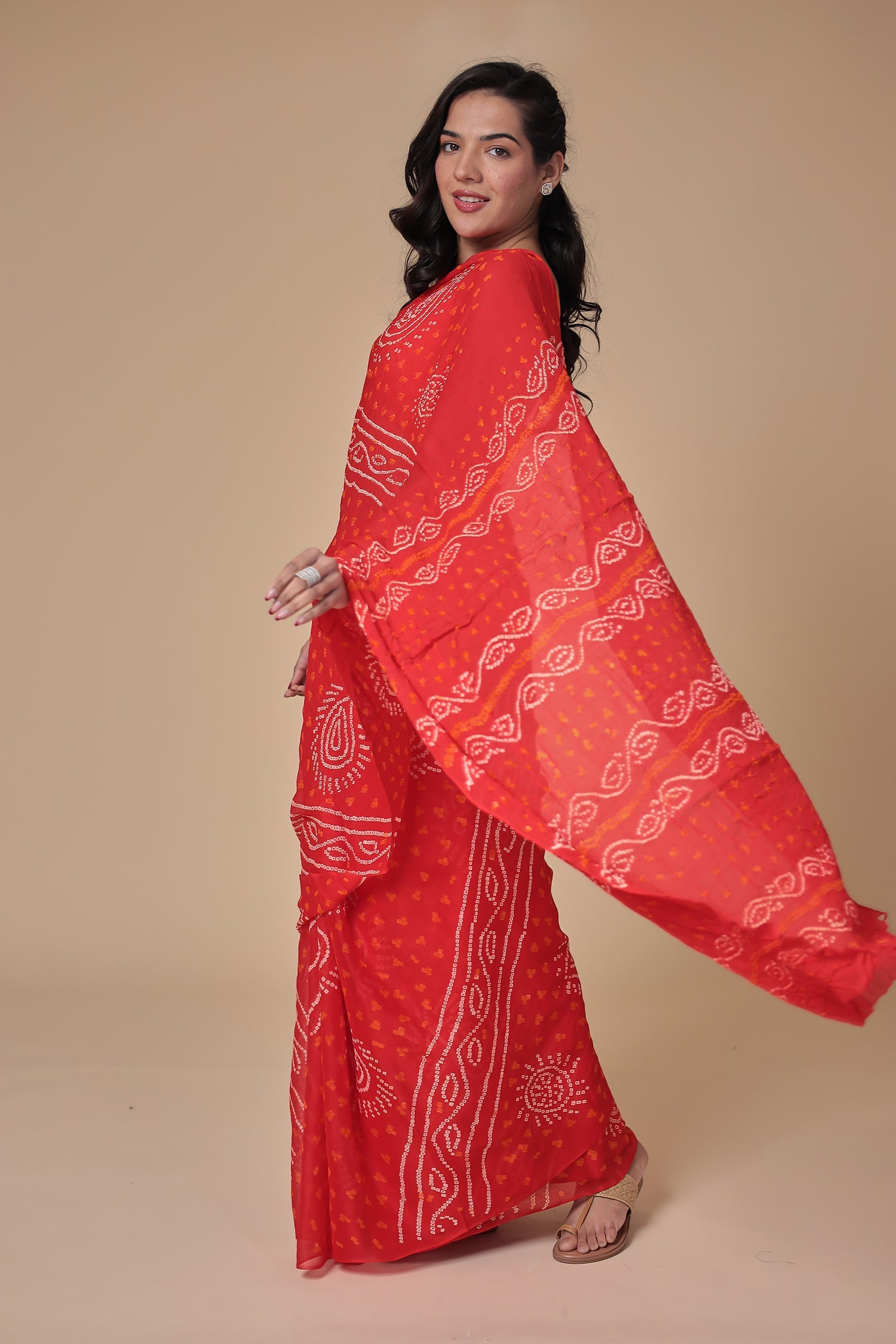 Timeless Bandhej Georgette Saree