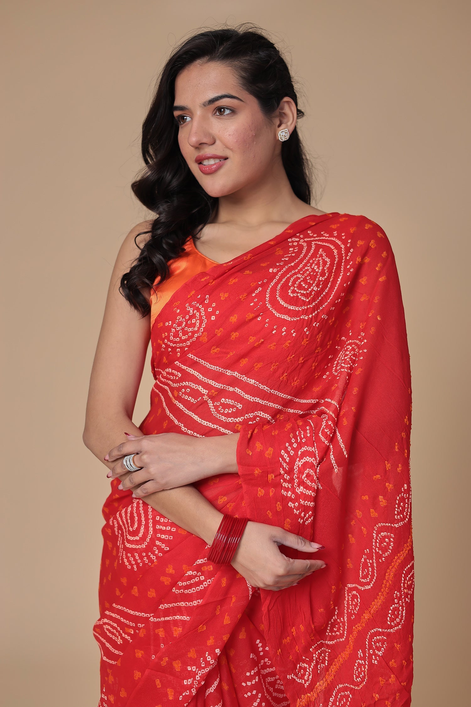 Timeless Bandhej Georgette Saree