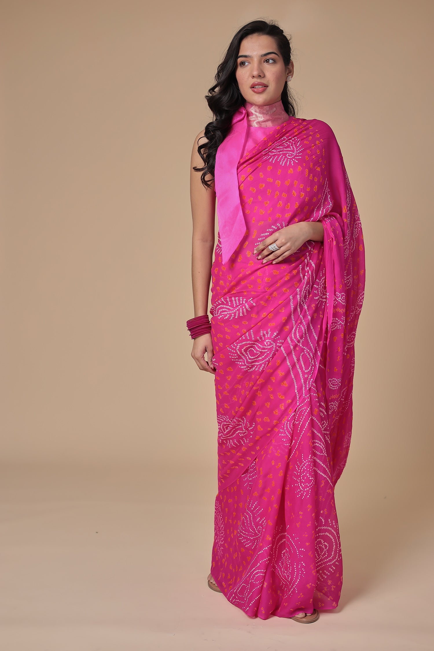 Timeless Bandhej Georgette Saree